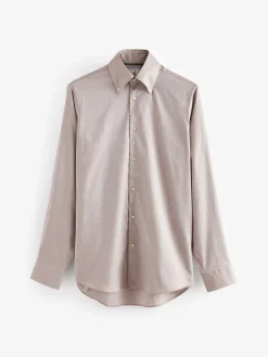 Next Neutral Regular Fit Twill Single Cuff Shirt
