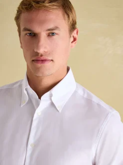 Next White Regular Fit Twill Single Cuff Shirt