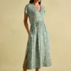 Nia Green Jersey V-Neck Beach Dress