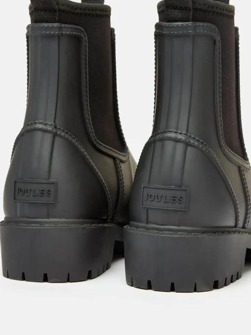 Oakfield Black Short Neoprene-Lined Wellies