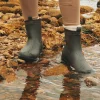 Oakfield Chocolate Brown Short Neoprene-Lined Wellies