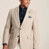 Oatmeal Herringbone Texture Slim Fit Blazer