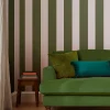 Olive Green Harborough Stripe 10M Wallpaper