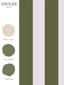 Olive Green Harborough Stripe 10M Wallpaper