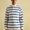 Onside Cream & Blue Striped Rugby Shirt