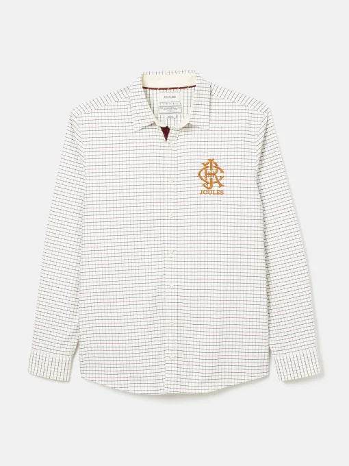 Oxford White Embroidered Check Shirt