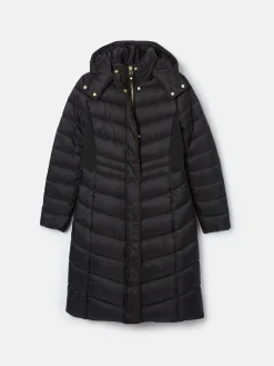 Pembury Black Showerproof Longline Padded Coat With Hood