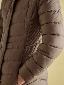 Pembury Neutral Showerproof Longline Padded Coat With Hood