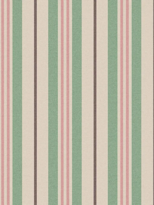 Pink/Green Grove Stripe 10M Wallpaper