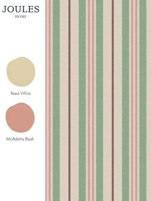 Pink/Green Grove Stripe 10M Wallpaper