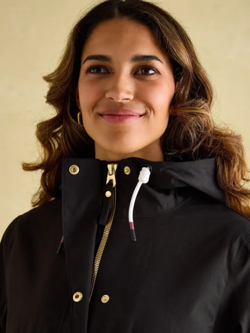 Portwell Black Waterproof Raincoat With Hood