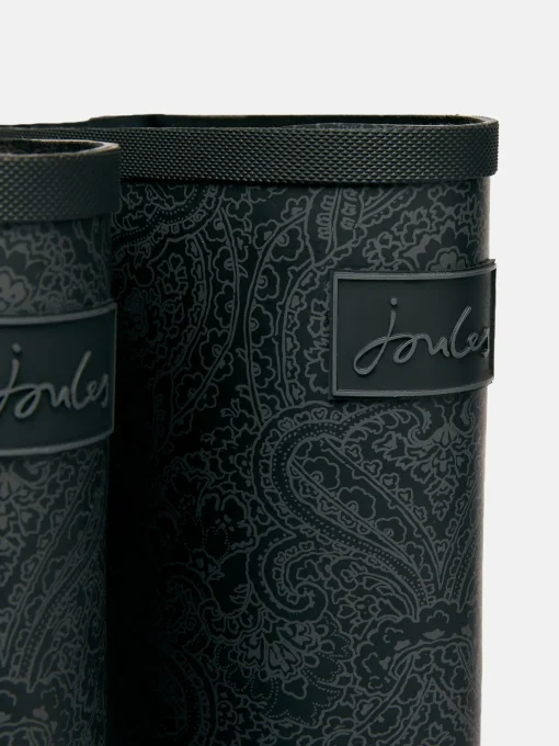 Printed Black Paisley Adjustable Tall Wellies