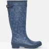 Printed Navy Adjustable Tall Wellies