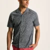 Revere Blue Floral Printed Short Sleeve Shirt