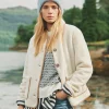 Sadie Cream Button Down Fleece Jacket