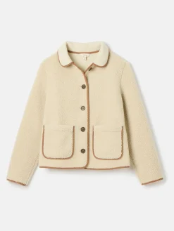 Sadie Cream Button Down Fleece Jacket