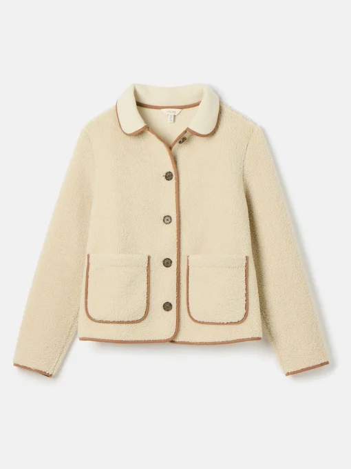 Sadie Cream Button Down Fleece Jacket