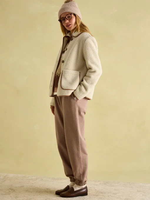 Sadie Cream Button Down Fleece Jacket