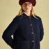 Sadie Navy Button Down Fleece Jacket