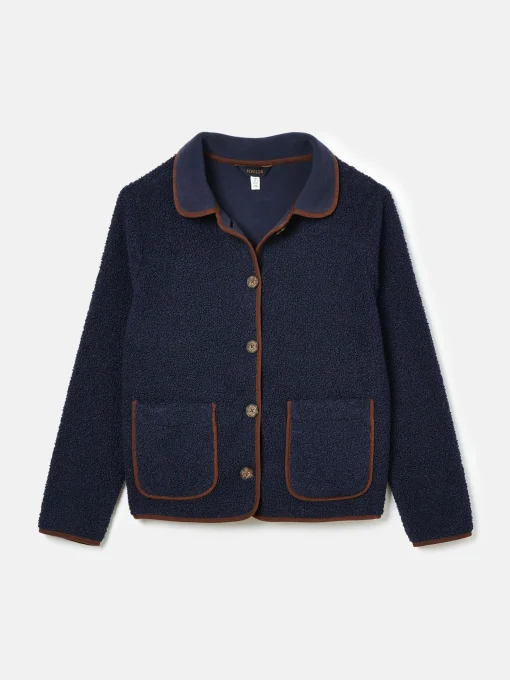 Sadie Navy Button Down Fleece Jacket