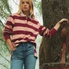Sammie Pink & Red Striped Heavyweight Cotton Rugby Shirt