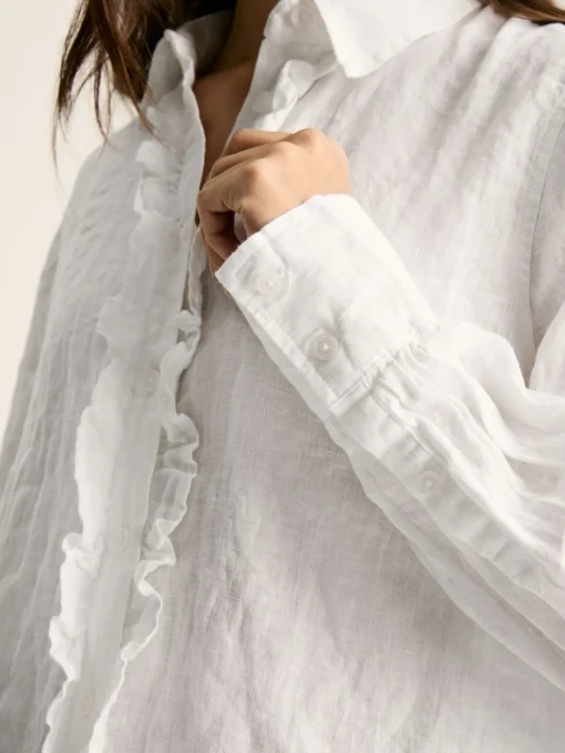 Selene White 100% Linen Shirt