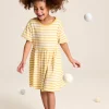 Skye Yellow Striped Jersey T-Shirt Dress