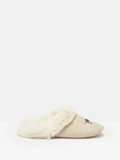 Slippet Luxe Natural Dachshund Embroided Slippers