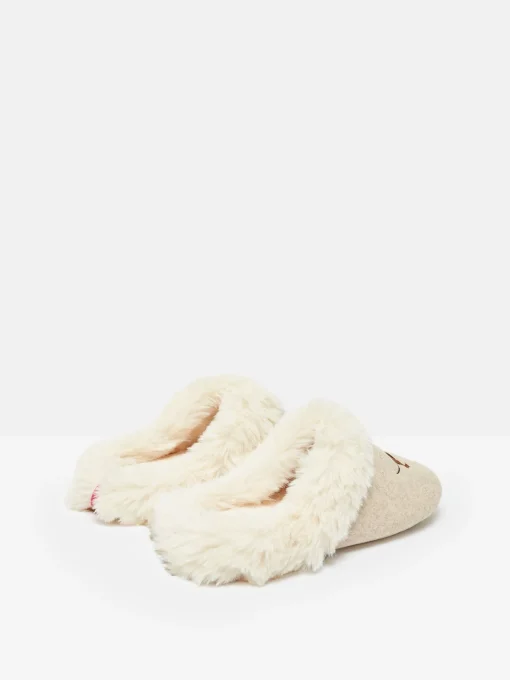 Slippet Luxe Natural Dachshund Embroided Slippers