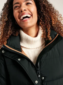 Somerton Black Showerproof Down Feather Long Puffer Coat