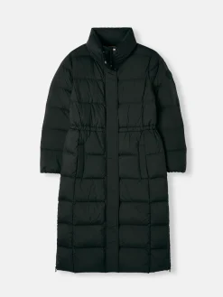 Somerton Black Showerproof Down Feather Long Puffer Coat