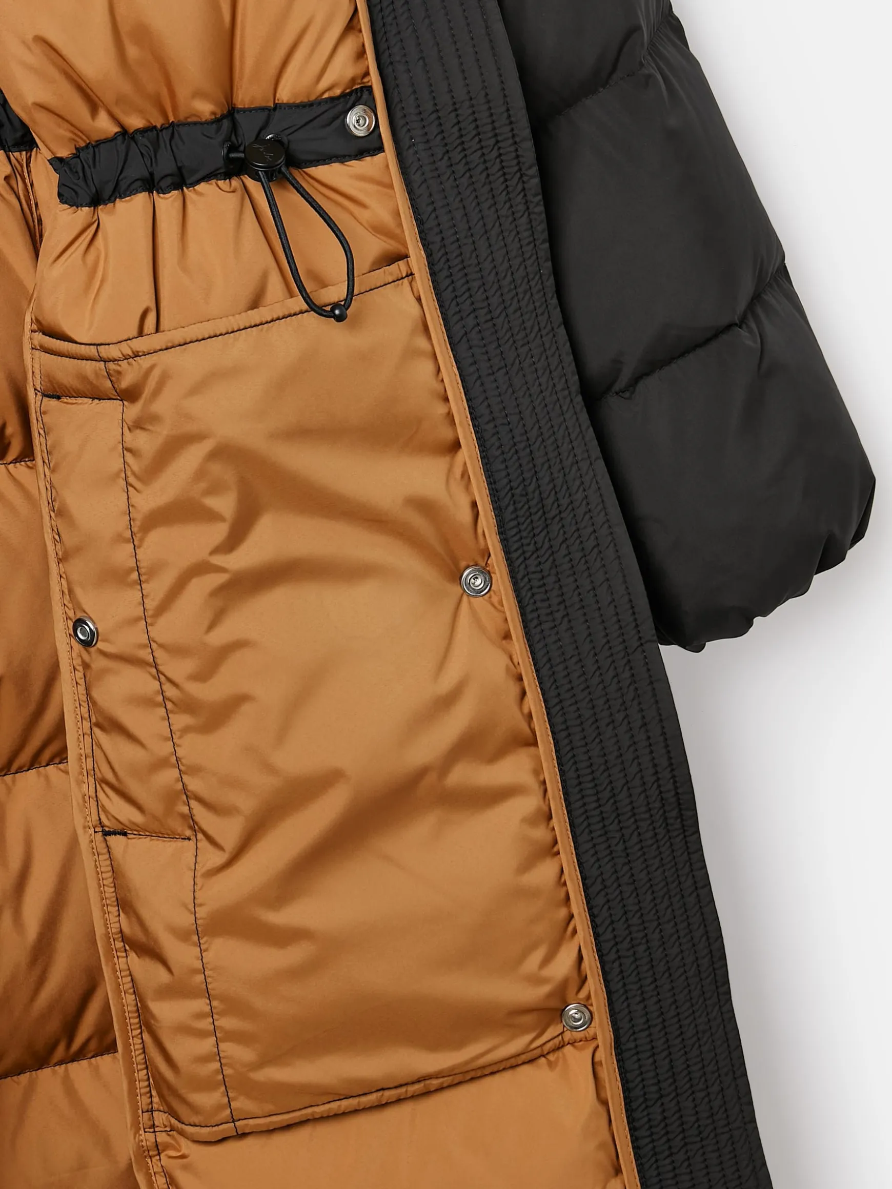 Somerton Black Showerproof Down Feather Long Puffer Coat