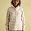 Southwold Oatmarl Button Down Striped Sweatshirt
