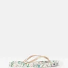Sunvale Cream Floral Printed Flip Flops