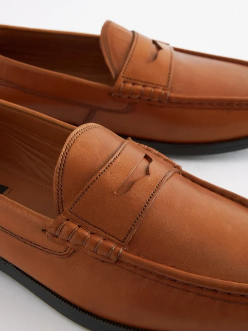Tan Brown Penny Loafers