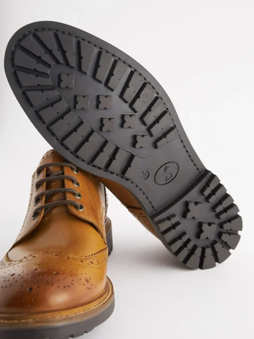 Tan Leather Cleated Brogues