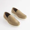 Tan Suede Apron Loafers