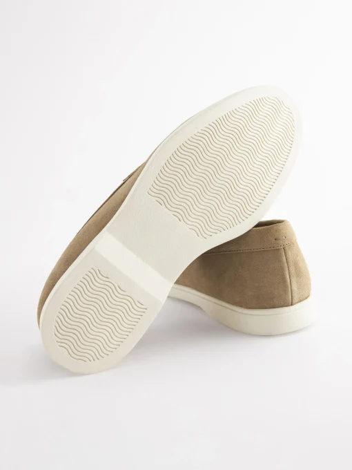 Tan Suede Apron Loafers