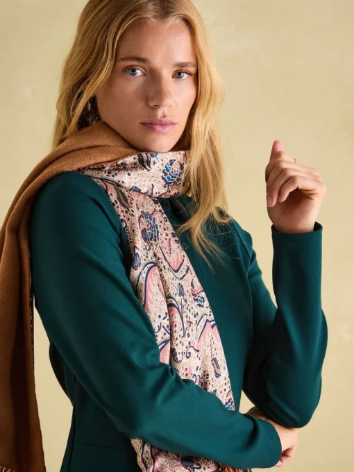 Templeton Natural Silk and Wool Blend Double Sided Scarf