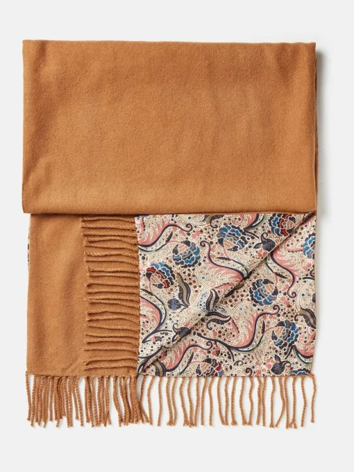 Templeton Natural Silk and Wool Blend Double Sided Scarf