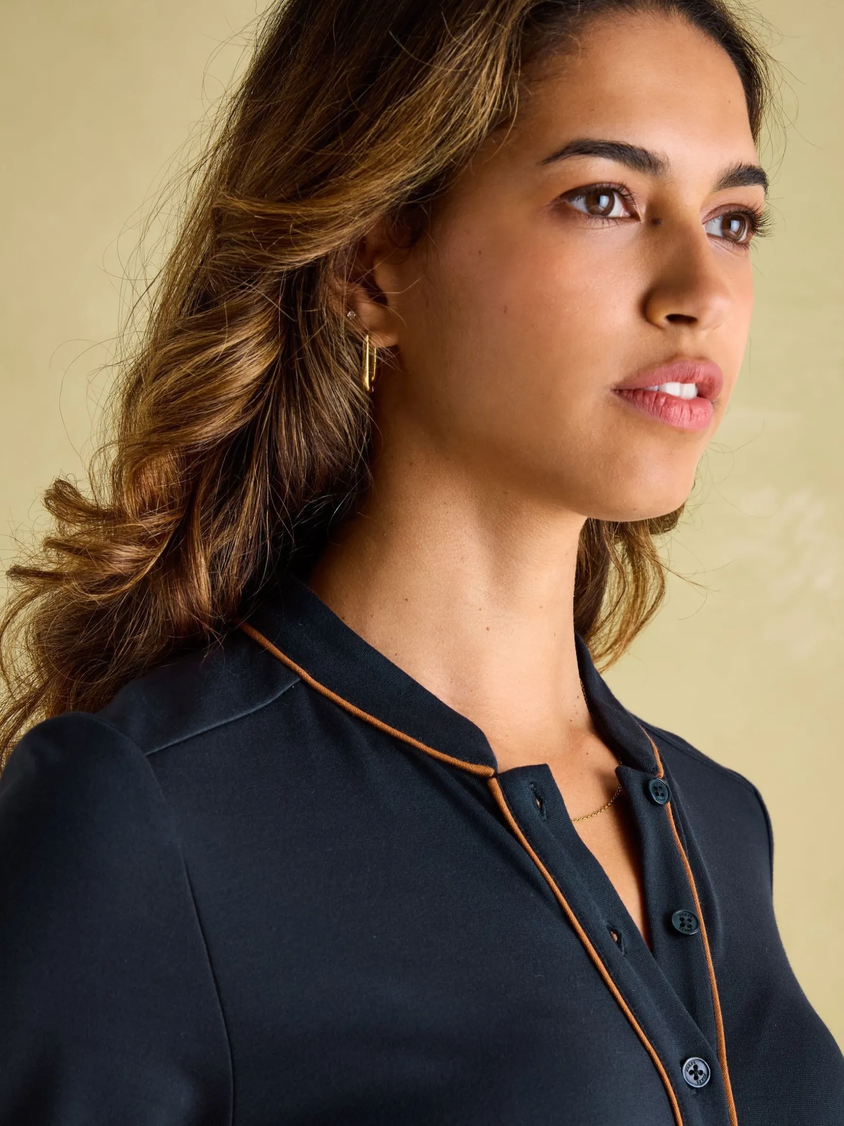 Thea Navy Ponte Long Sleeve Dress