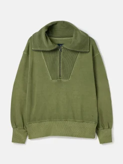Tia Green Pullover Sweatshirt