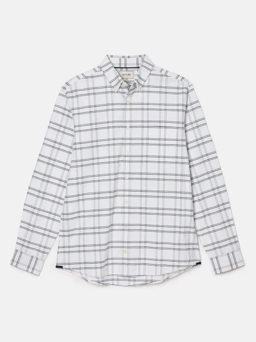 Welford White Cotton Check Shirt