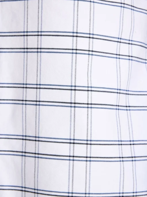 Welford White Cotton Check Shirt