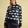 What The Flock Navy/White Intarsia Sheep Jumper