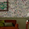 White Festival Flowers Antique 10M Wallpaper