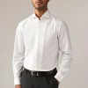 White Pleated Bib Front Dress Shirt