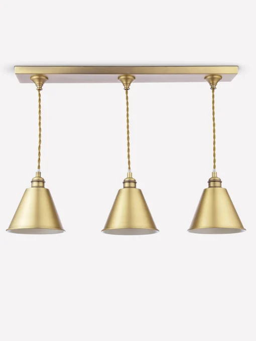 Wollaton Gold Three Bar Brass Ceiling Light