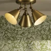 Wollaton Gold Three Way Brass Ceiling Light