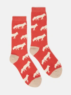 Women's Amble Red Icon Socks (size 4-8)